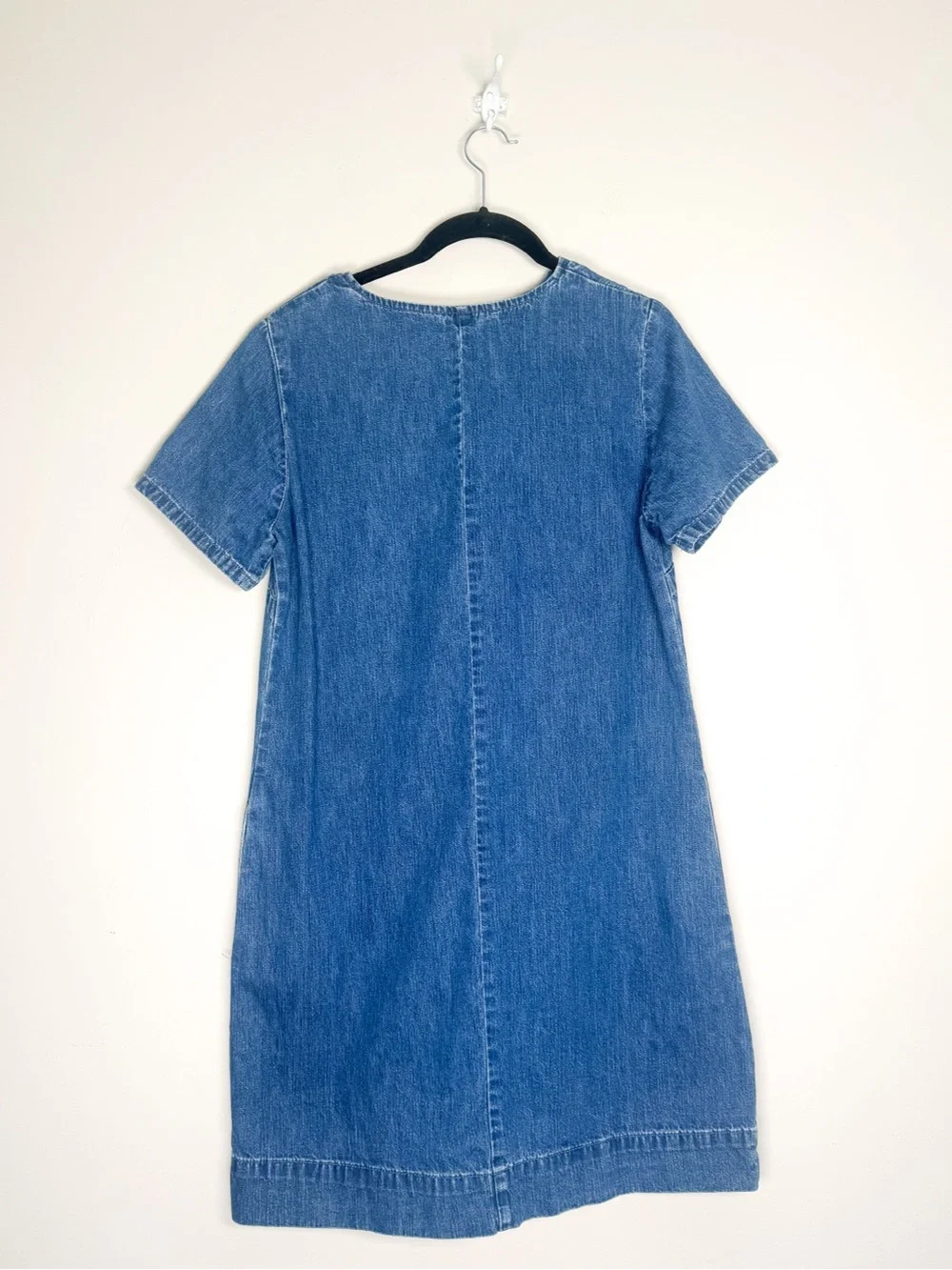 J. Crew Blue Denim Short-Sleeve Shift Dress